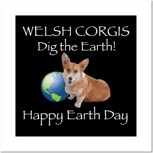 Corgi Happy Earth Day T-Shirt Posters and Art